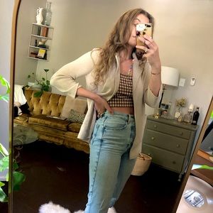 J Crew 100% cotton 3/4 sleeve thick cardigan with pockets
